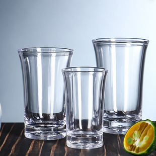 透明子弹头杯亚克力酒吧耐摔一口烈酒杯白酒杯小酒杯