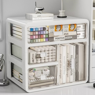 桌面收纳盒抽屉式文具盒家用书桌置物架小杂物办公整理盒防尘