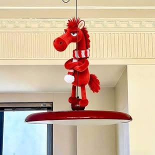 新年马年装饰挂件贺年门挂红色小马挂件吊灯装饰玩偶包挂门把手套