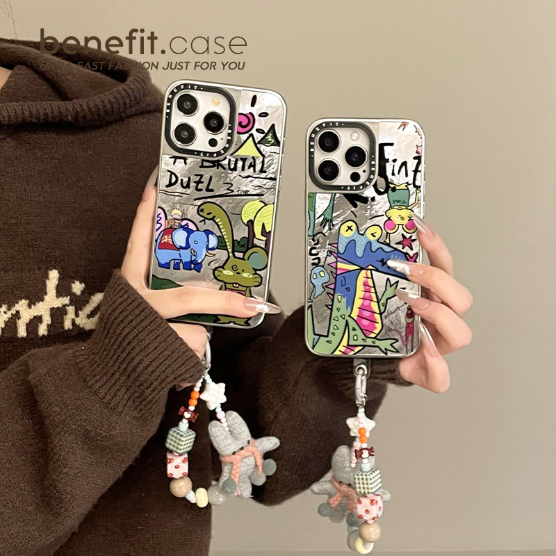 benefit趣味抽象涂鸦动物带围脖兔兔手链17适用于iphon