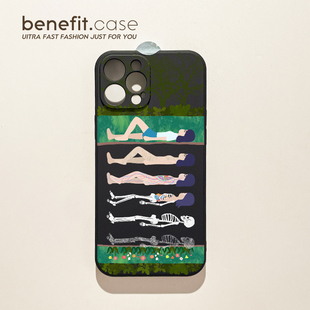 benefit抽象插画从正常到入土17适用于iphone16promax苹果15PRO手机壳13新款 11全包xsmax硅胶xr防 14套12个性