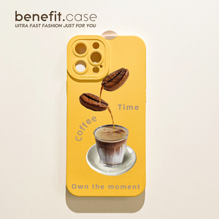 benefit复古文艺咖啡时刻17适用于iphone16promax苹果15PRO手机壳13新款 14套12创意11全包xsmax硅胶xr防摔8p