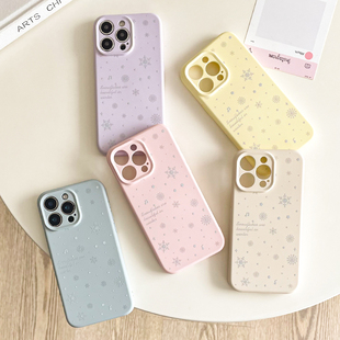 benefit冬日氛围雪花音符适用于iphone16promax苹果15PRO手机壳13新款 14套12创意11全包xsmax硅胶xr防摔8plus