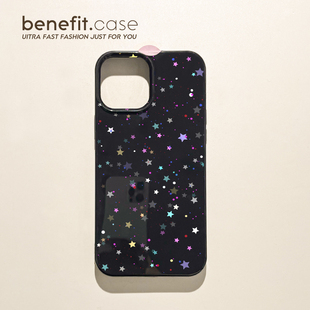 benefit创意彩色星星17pro16适用iphone15promax苹果13手机壳14promax新款 12套11小众xsmax全包xr硅胶8plus防