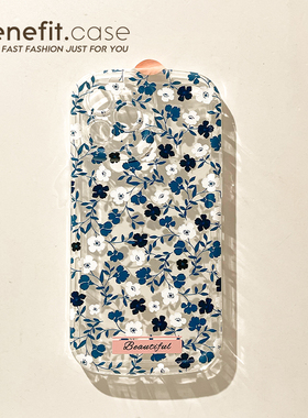 benefit小清新蓝色小碎花17pro16适用iphone15promax苹果13手机壳14promax新款12套11文艺xsmax透明xr硅胶8p