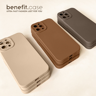 benefit秋冬高级感纯色17pro16适用于苹果15手机壳13iphone14promax新款 12套11小众xsmax全包xr硅胶软8p防摔7