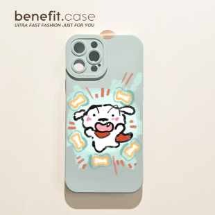 benefit可爱超人狗狗小白17适用于iphone16promax苹果15PRO手机壳13新款 14套12创意11全包xsmax硅胶xr防摔8p