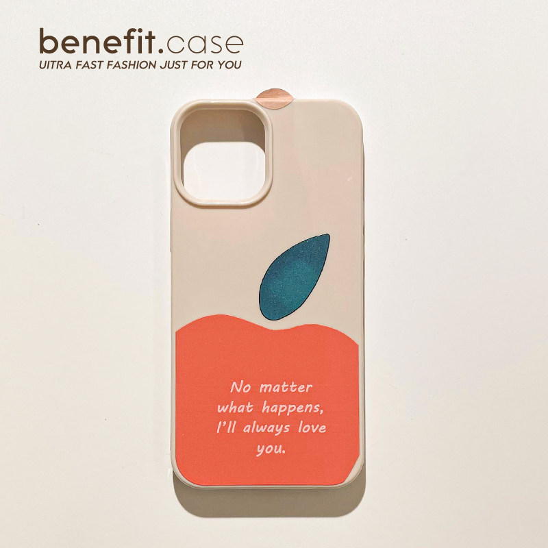 benefit简约ins创意英文柿子适用15苹果13promax手机壳iphone12防摔