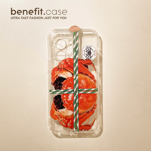 大闸蟹硅胶苹果手机壳创意