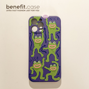 benefit趣味个性 14套12小众11全包xsmax硅胶xr防 搞怪青蛙17pro16适用于iphone15promax苹果15PRO手机壳13新款