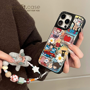 benefit权志龙潮牌卡通人物带兔兔手链17适用于iphone16promax苹果15PRO磁吸手机壳13新款 14套12冰川纹防摔