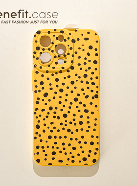 benefit简约个性黑色斑点17适用于iphone16promax苹果15PRO手机壳13新款14套12创意11全包xsmax硅胶xr防摔8p