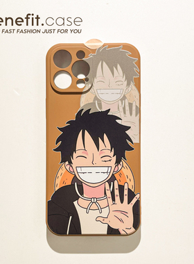 Benefit日系潮牌海贼王路飞17pro16适用15苹果13手机壳iphone14promax新款12保护套11动漫xsmax透明硅胶8plu
