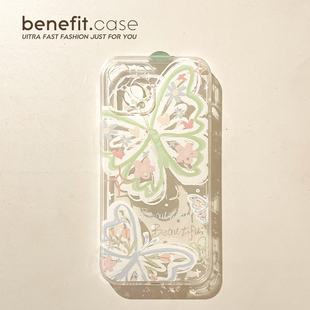 benefit仙女风涂鸦线条蝴蝶17pro16适用于苹果15手机壳13iphone14promax新款 12套11梦幻xsmax透明xr硅胶8p7p