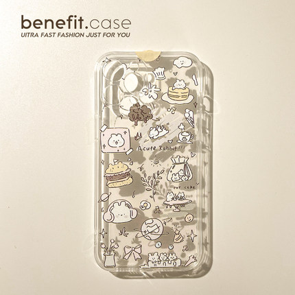 benefit日韩萌宠可爱小兔17pro16适用于iphone15promax苹果15PRO手机壳13新款14套12小众11透明xsmax硅胶xr防