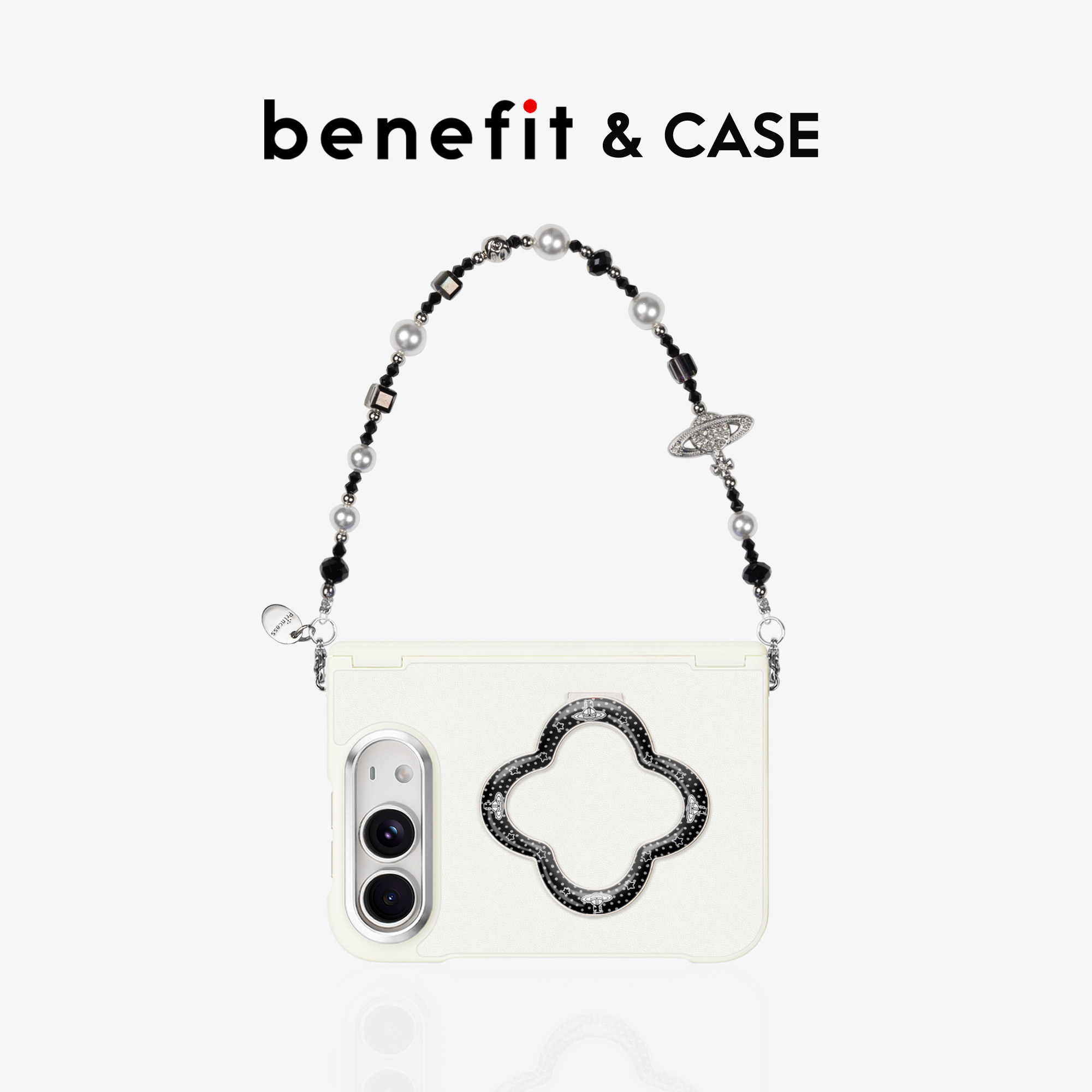 benefit时尚波点星球适用于iPhoneDuo手机壳带支架挂链新款DUO苹果折叠屏中轴保护外壳硅胶质感防摔高级