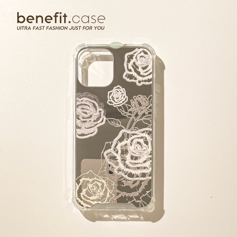 防摔镜面银色狂爱玫瑰