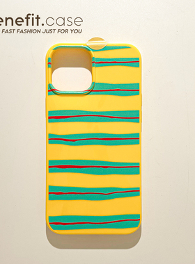 benefit美式小众艺术条纹17pro16适用于iphone15promax苹果15PRO手机壳13新款14套12创意11软壳xsmax硅胶xr防