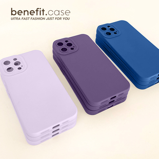 benefit纯色高级感克莱因蓝适用于苹果15手机壳13iphone14promax新款 12套11小众xsmax全包xr硅胶8plus防摔7软
