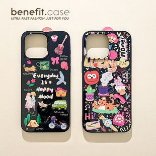 benefit每天都是愉快 14套12创意11软壳xsmax硅胶xr防摔 心情17适用于iphone16promax苹果15PRO手机壳13新款