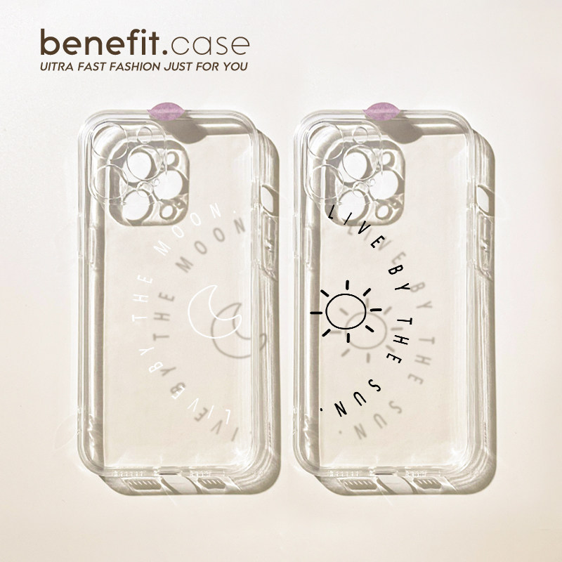 benefit简约太阳月亮情侣18pro17适用于iphone16promax苹果15PRO手机壳13新款14套12创意11透明xsmax硅胶防摔