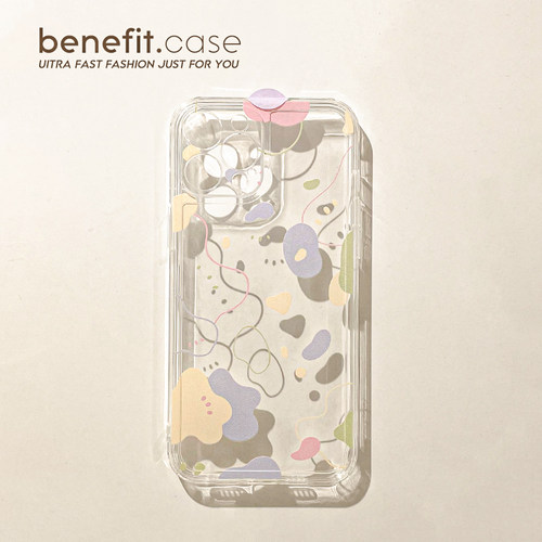 泡泡线条苹果简约可爱ins手机壳