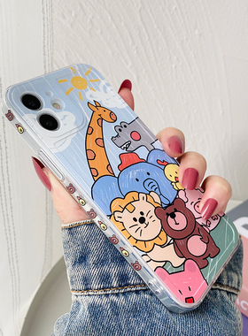 Benefit日韩可爱卡通动物17pro15适用15苹果13promax手机壳iphone12mini套14promax软11/xsmax硅胶xr女8plus