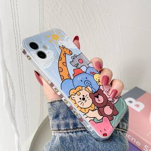 Benefit日韩可爱卡通动物17pro15适用15苹果13promax手机壳iphone12mini套14promax软11 xsmax硅胶xr女8plus