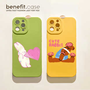 benefit兔子爱心甜甜圈小熊17适用于iphone16promax苹果15PRO手机壳13新款 11全包xsmax硅胶xr防摔 14套12个性