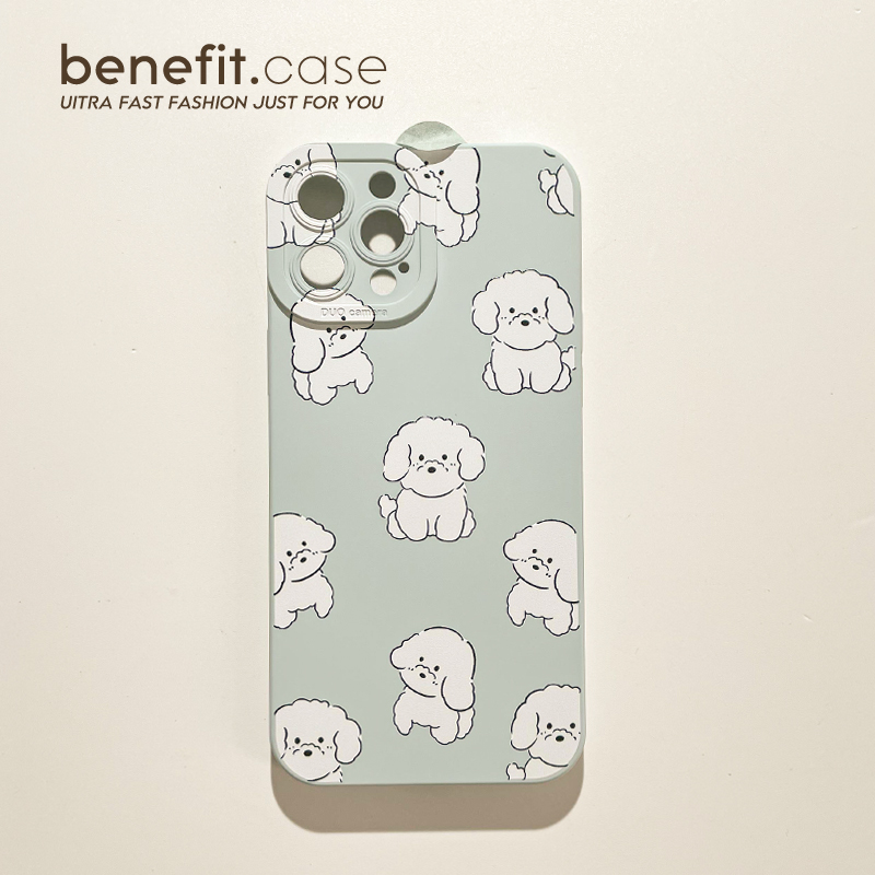 白色小狗苹果可爱ins清新手机壳