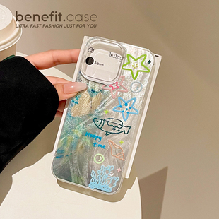 benefit清新涂鸦海底世界17适用于iphone16promax苹果15PRO手机壳13新款 11羽纱xsmax硅胶xr防摔8p 14套12个性