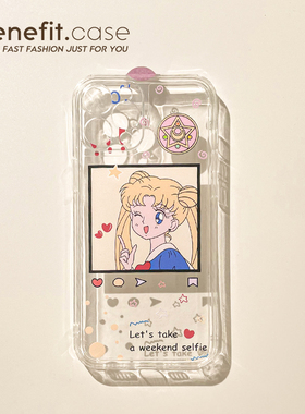 Benefit动漫卡通可爱美少比心17pro16适用15苹果13promax手机壳iphone12防摔14promax新11女xsmax全xr透明pl