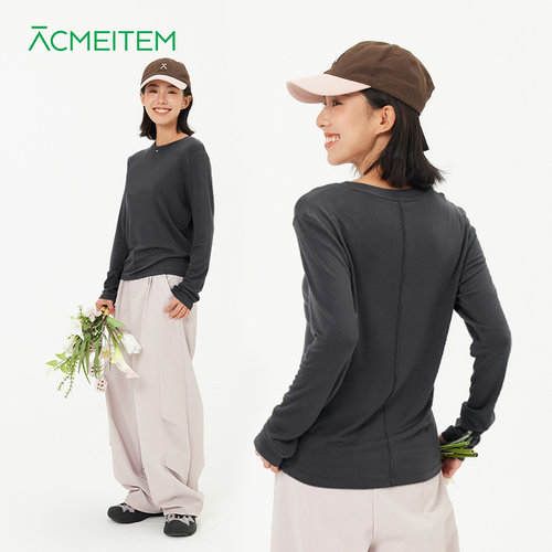 ACMEITEM爱棵米 城市运动莱赛尔亲肤长袖T恤合体轻薄休闲上衣女