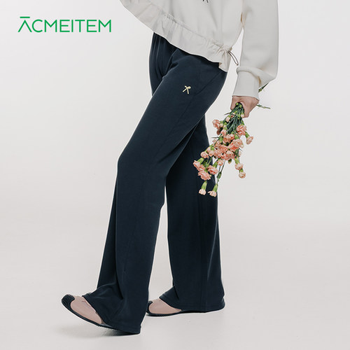 ACMEITEM爱棵米 亲子休闲微喇长裤中腰垂坠感运动健身合体裤子女