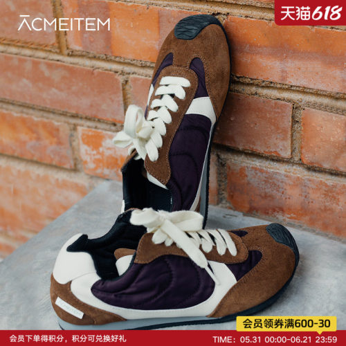 ACMEITEM爱棵米 城市户外秋冬女士撞色鞋带复古休闲鞋子