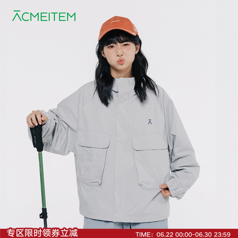 ACMEITEM爱棵米 户外亲子休闲夹克大口袋连帽外套扩版上衣男女