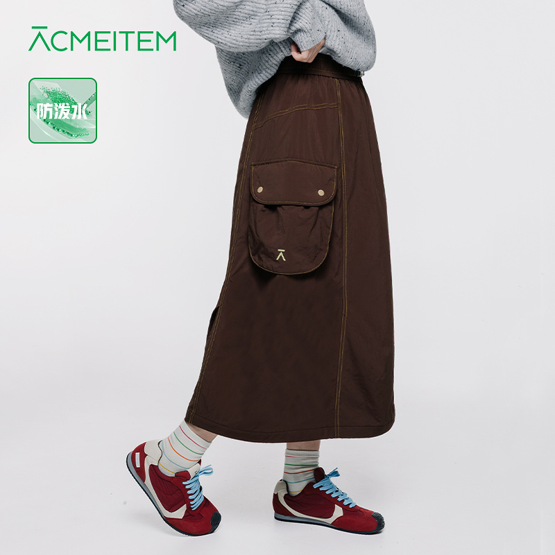 ACMEITEM爱棵米 秋冬防泼水明线夹棉长裙保暖厚款宽松半身裙女