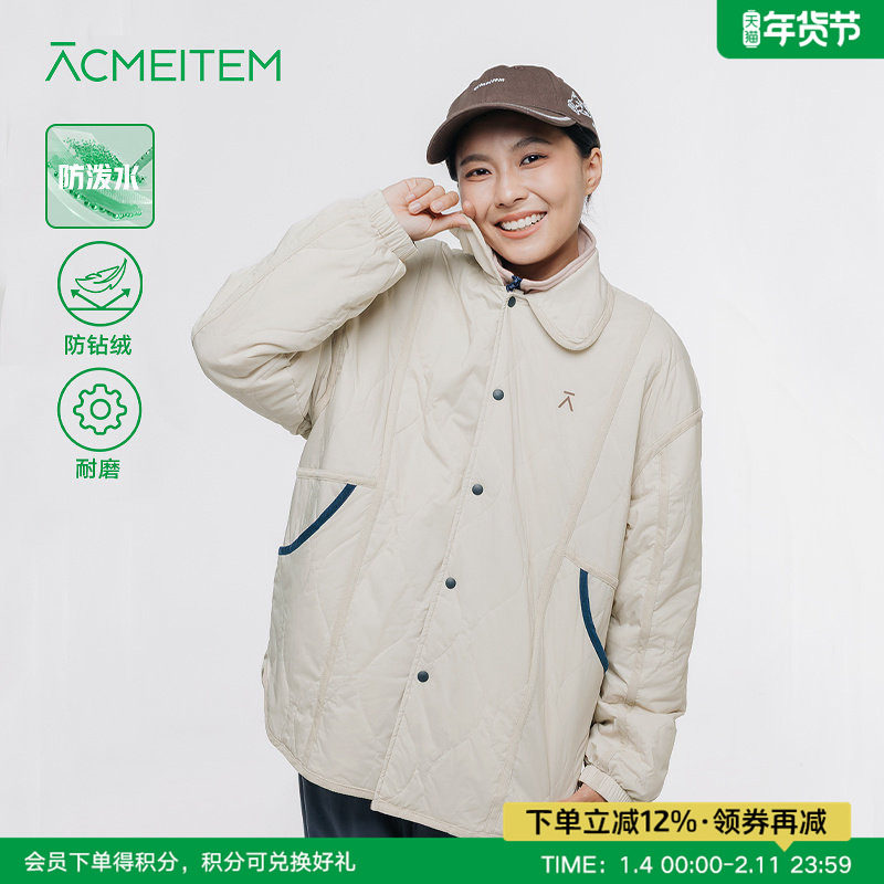 ACMEITEM爱棵米 户外秋冬耐磨防泼水夹棉衬衫休闲宽松翻领外套女