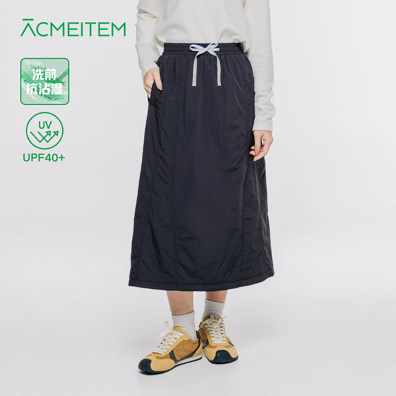 ACMEITEM爱棵米 秋冬户外保暖加厚夹棉长裙松紧腰休闲宽松半裙女