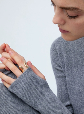 法式弧形戒指开口极简高级感饰品