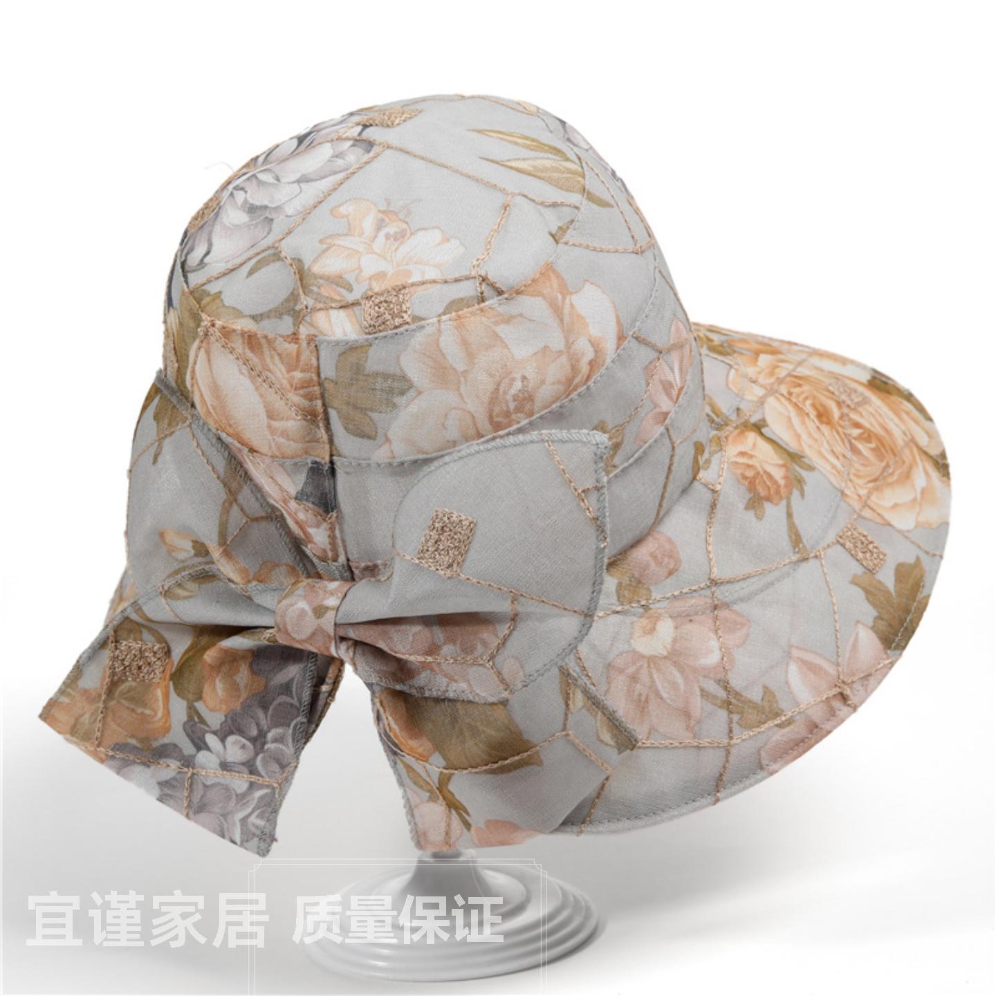 遮阳帽子女夏季大檐防晒太阳帽中老年人妈妈凉帽户外可折叠渔夫帽