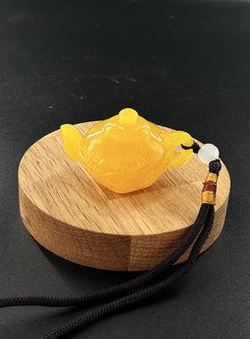 琥珀蜜蜡把把壶金珀变色蓝珀血珀鸡油黄老蜜蜡摸牌打麻将把件