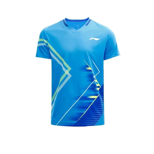 李宁羽毛球服装AAYU051-4比赛上衣 视野蓝