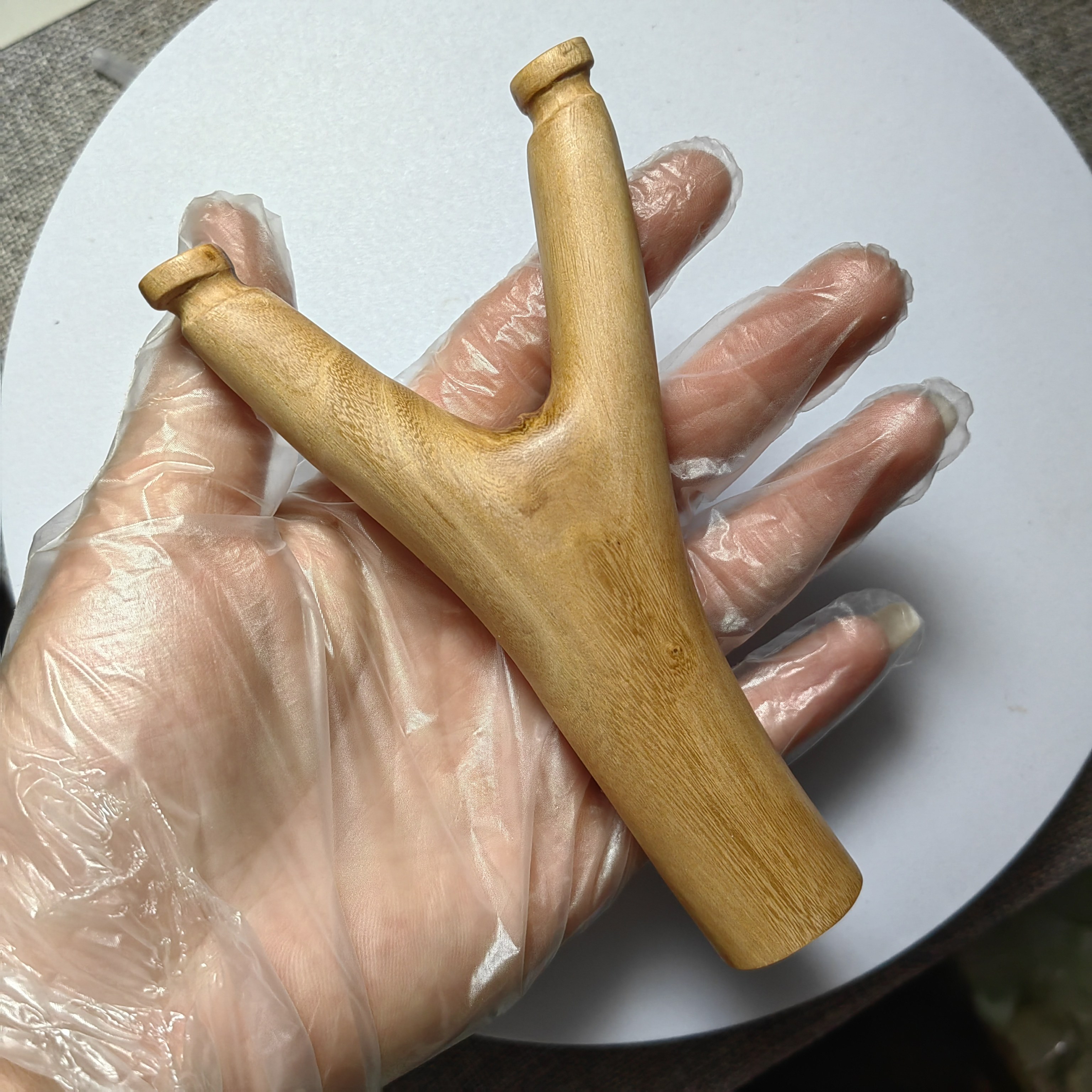 李子树叉原叉弹弓纯手工制作长140宽78撑头13mm
