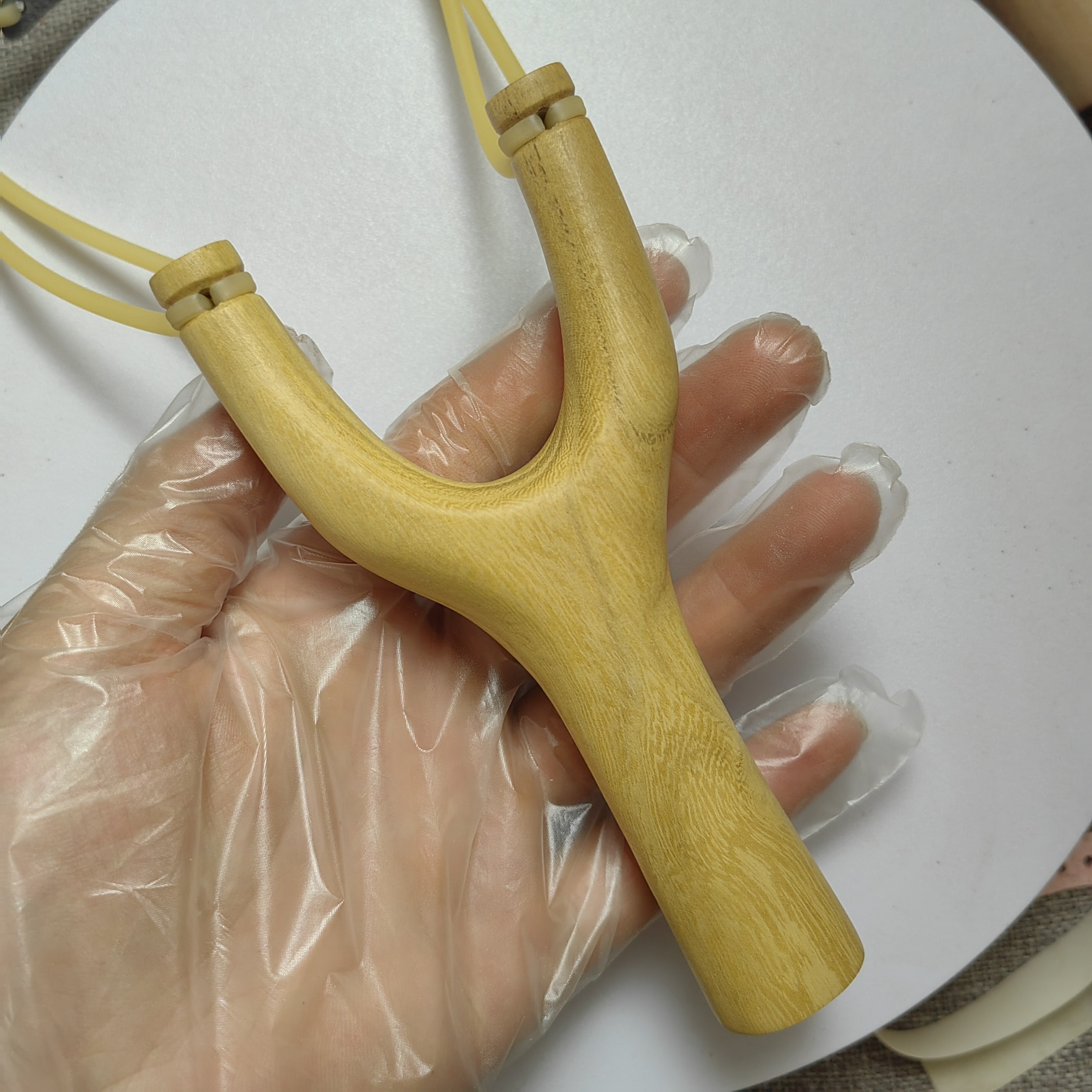槐树弹弓整木纯手工制作传统怀旧玩具通用撑头户外竞技运动