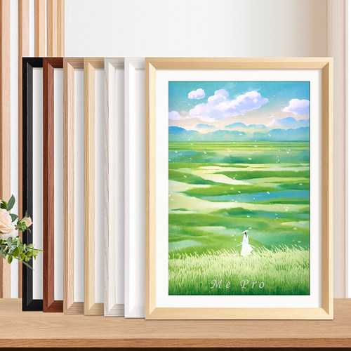 木质相框挂墙A3a4画框空框装裱4k8K素描16寸20海报拼图外框架定制