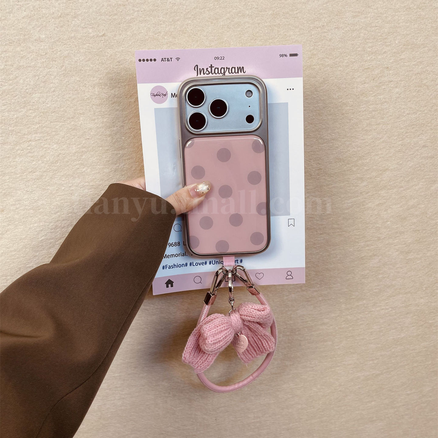 iphone系列甜美波点蝴蝶结手机壳