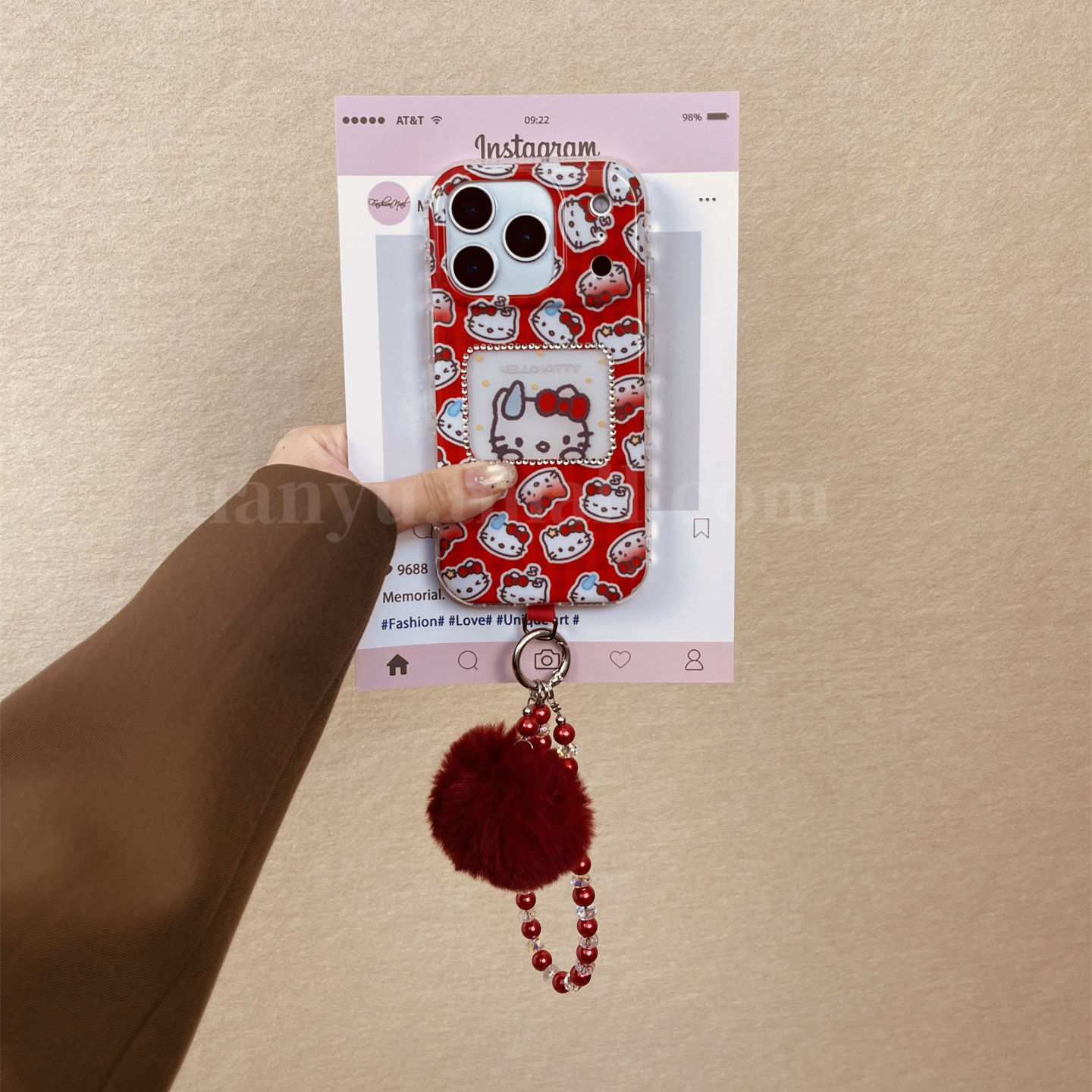 华为系列可爱闪钻kt猫手机壳