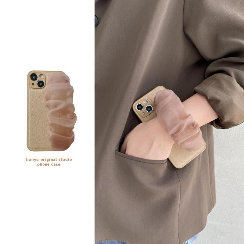 华为系列仿皮奶油风简约手机壳