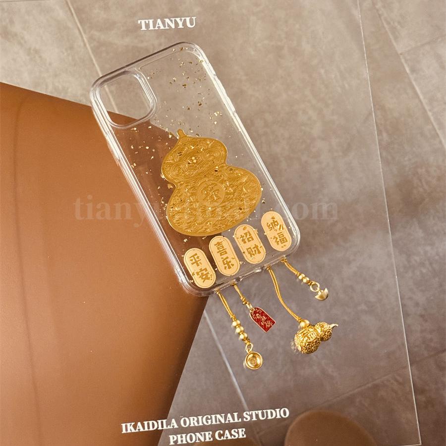 iphone系列硅胶金色葫芦手机壳